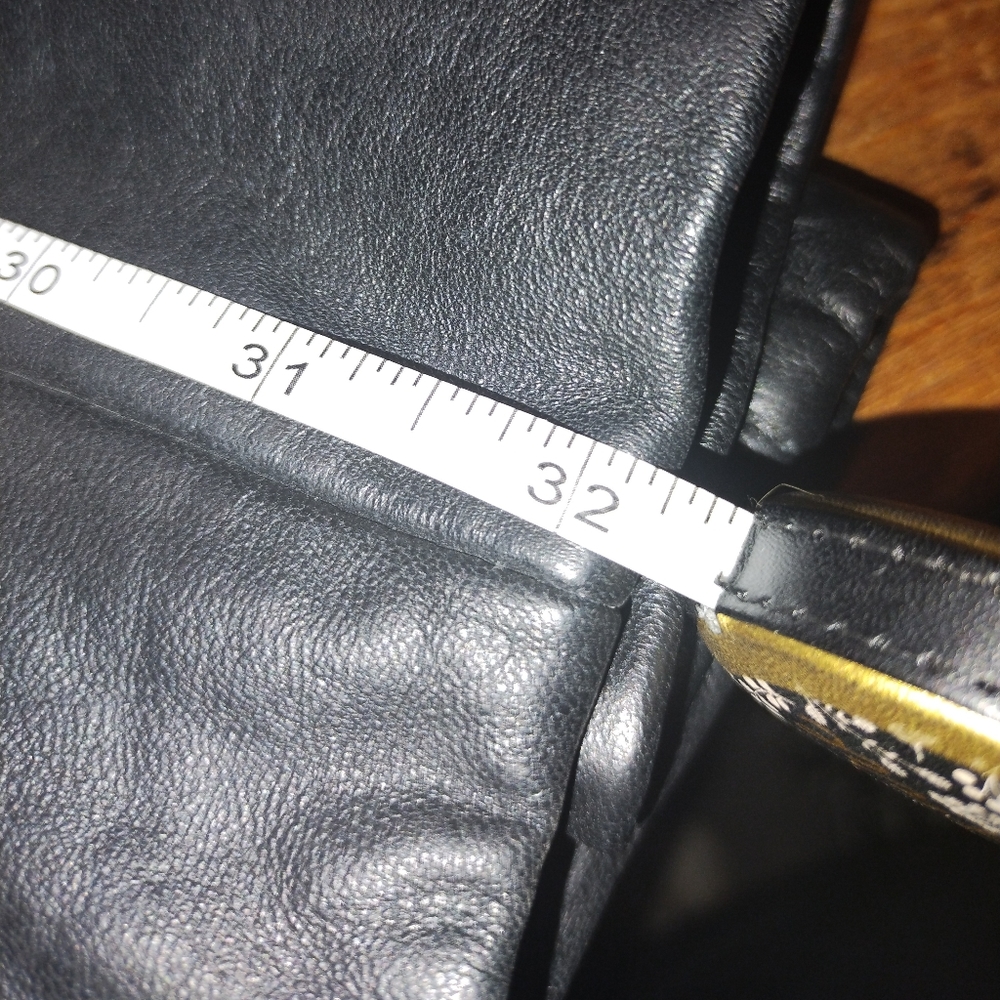 Black Genuine Leather Pants, Old Mill High Quality 15-Inch Waist 32-Inch Inseam - Picture 8 of 16